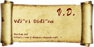 Vári Diána névjegykártya